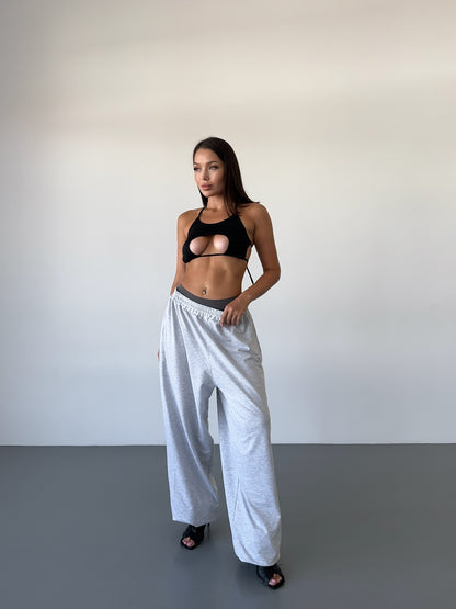 Grey Oversize Hip Hop Dance Pants