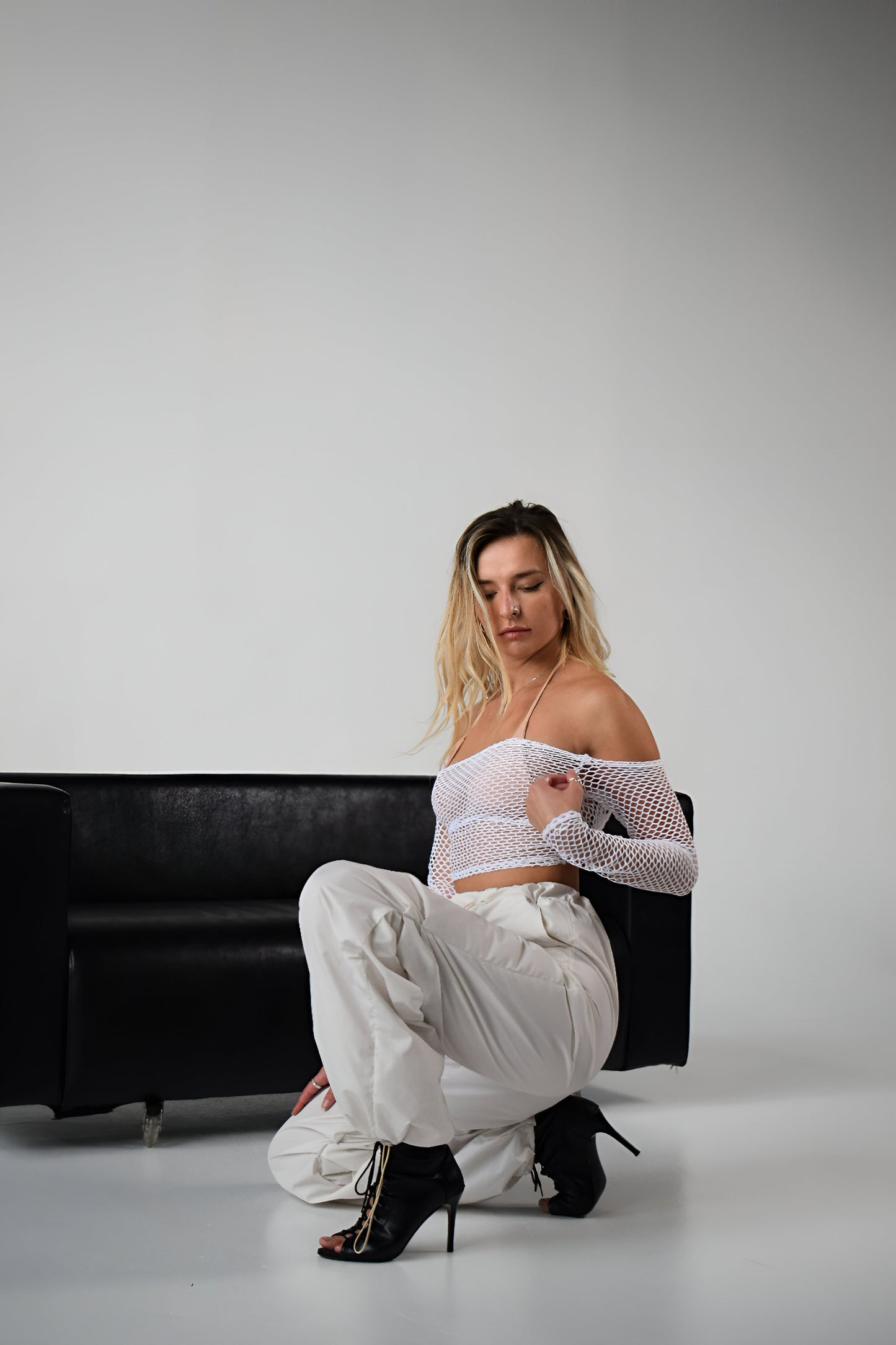 White Cargo Wide Leg Pants