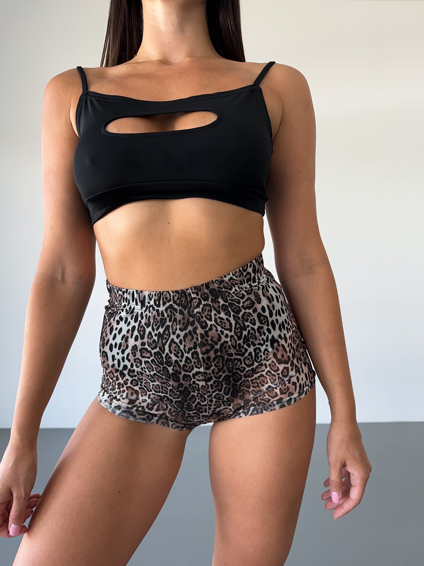 Wild Leopard Mesh Booty Shorts