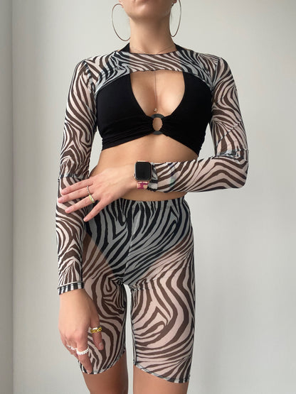 Zebra Mesh Bolero Shrug