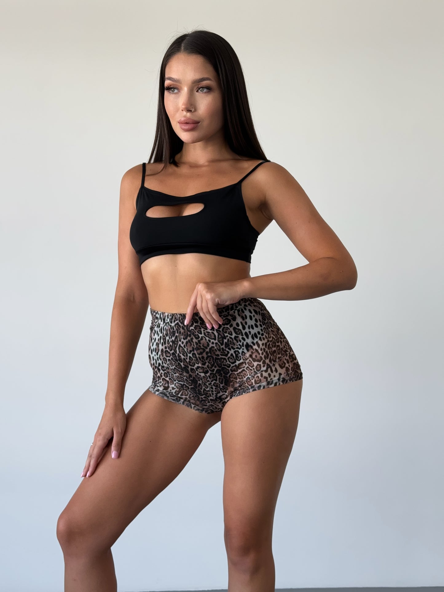 Wild Leopard Mesh Booty Shorts