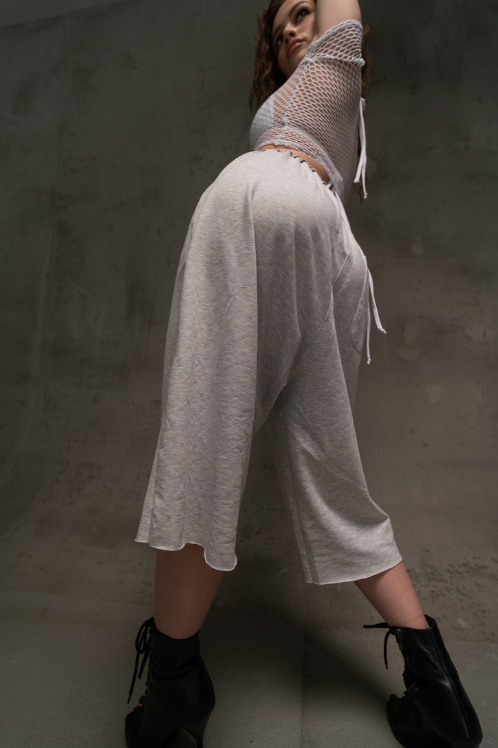 Grey Oversize Hip Hop Shorts