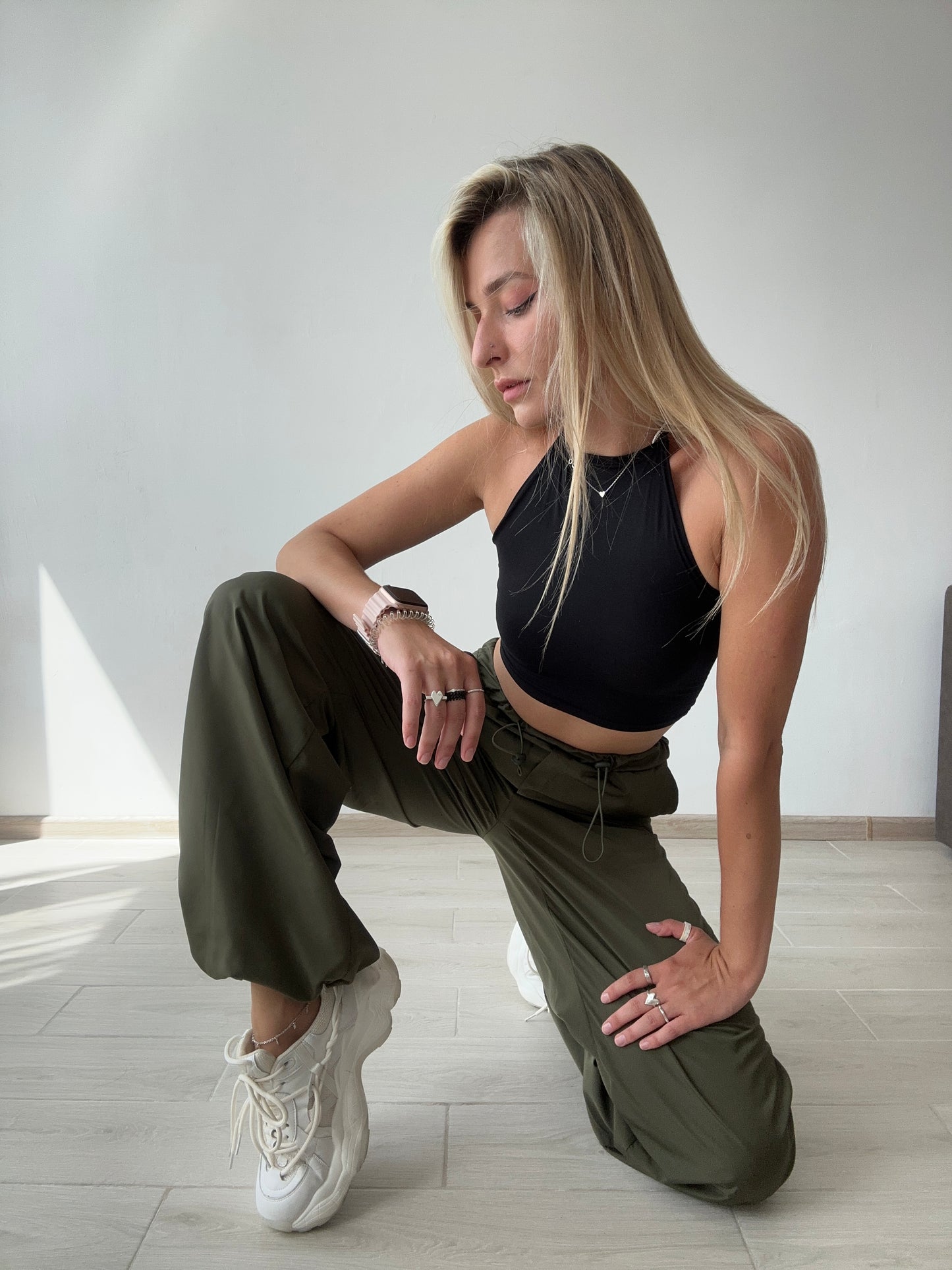 Black High Neck Tank Crop Top