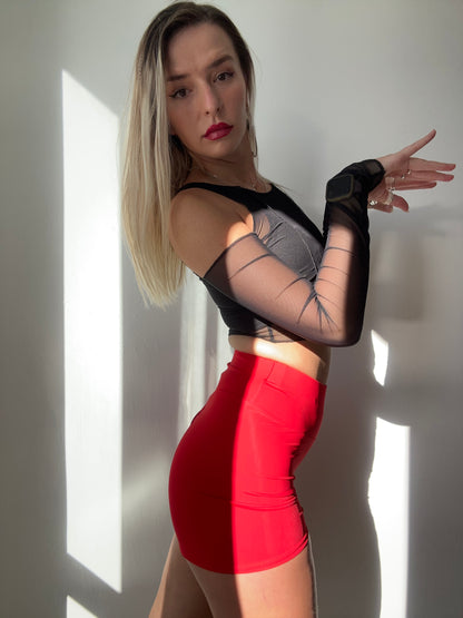 Matte Red Booty Shorts