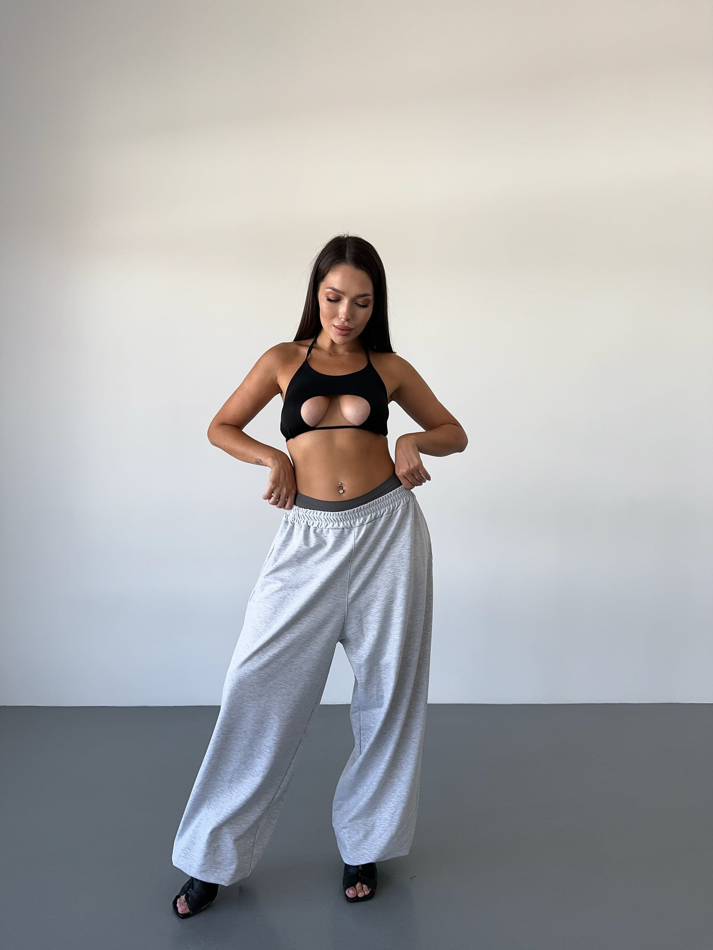 Grey Oversize Hip Hop Dance Pants