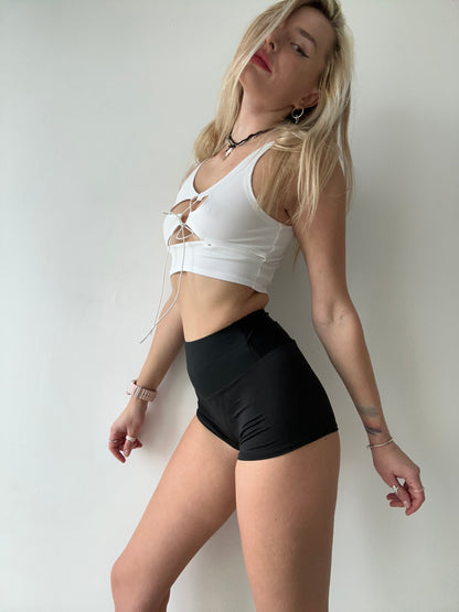 Black Ruffled Booty Shorts