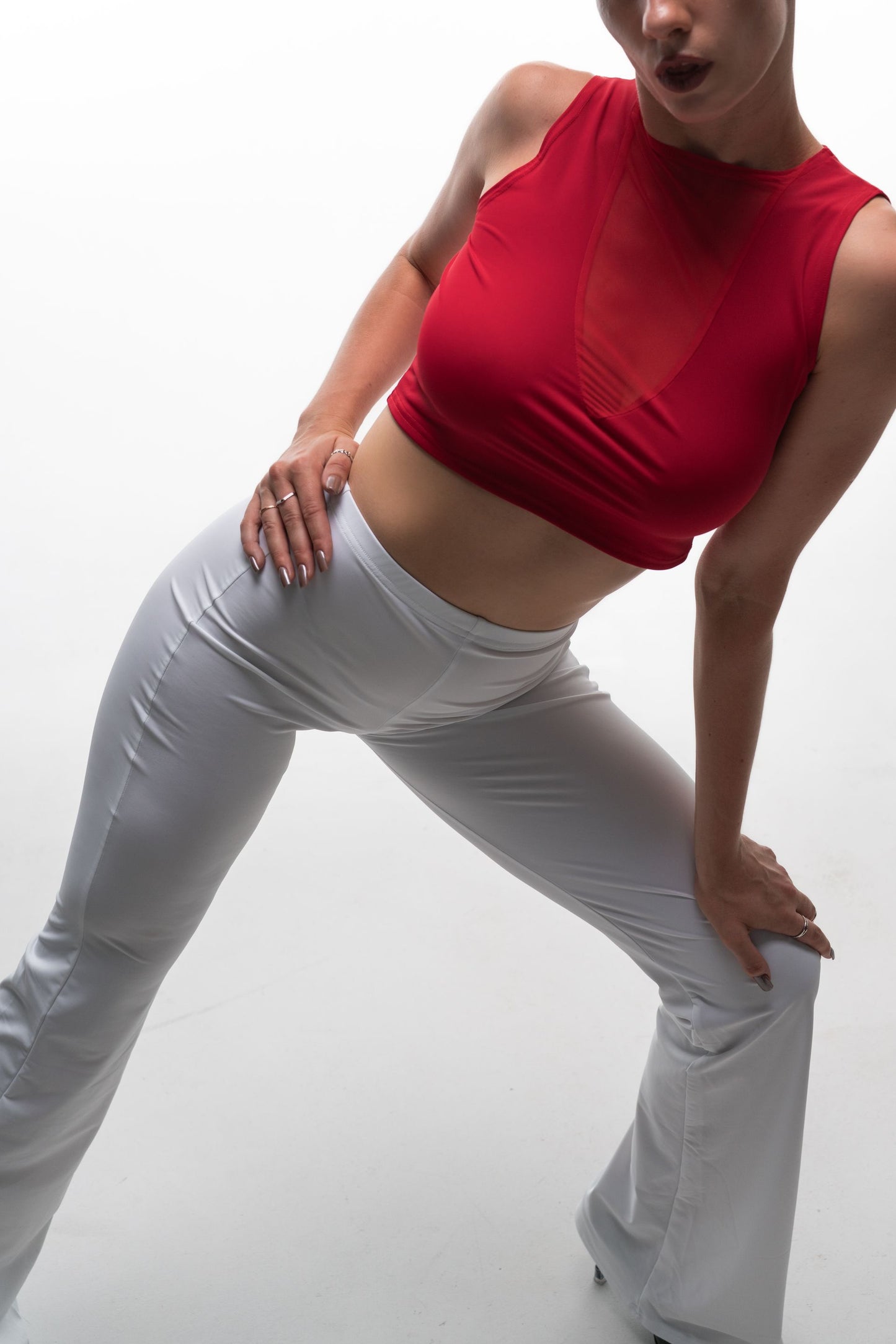 White High Waist Stretch Pants