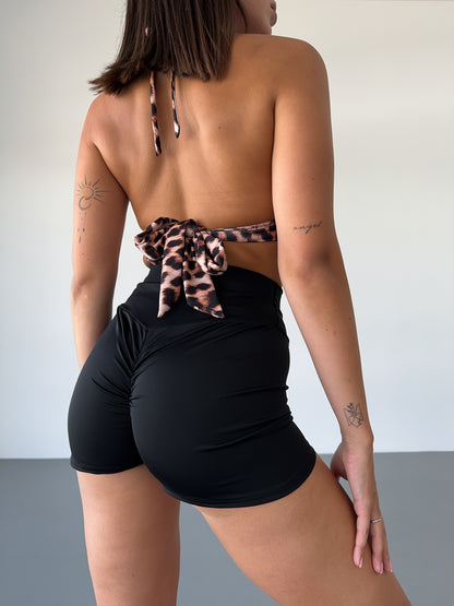 Black Ruffled Booty Shorts