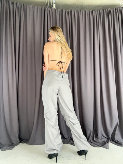 Grey Oversize Cargo Pants