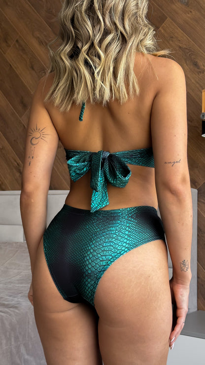 Green Python Cheeky Bikini Bottoms