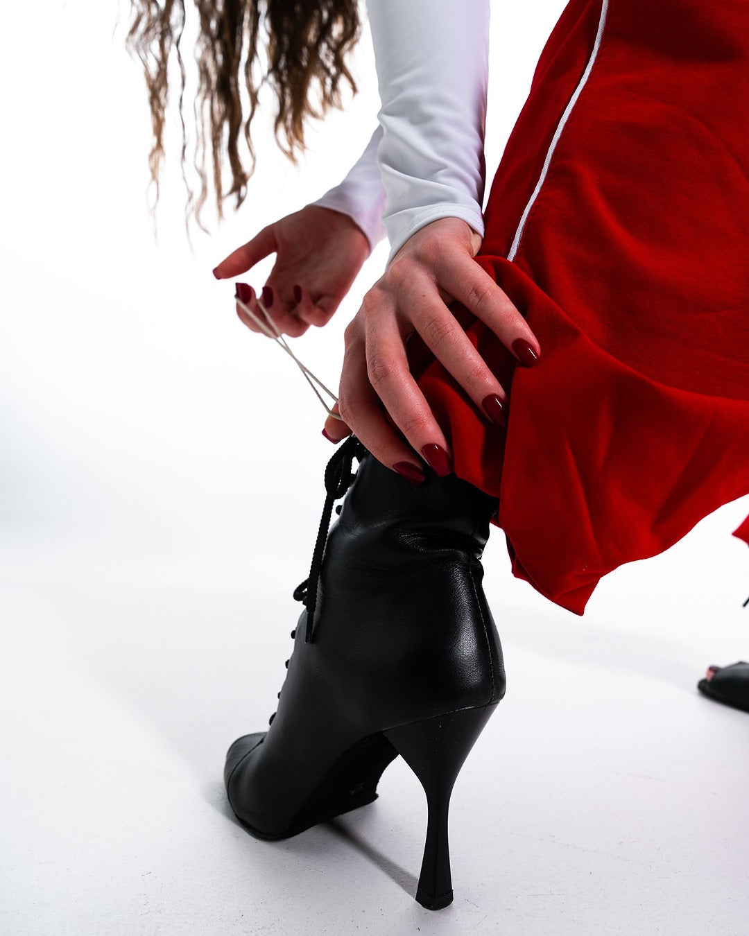 White Keyhole Long Sleeve Crop Top