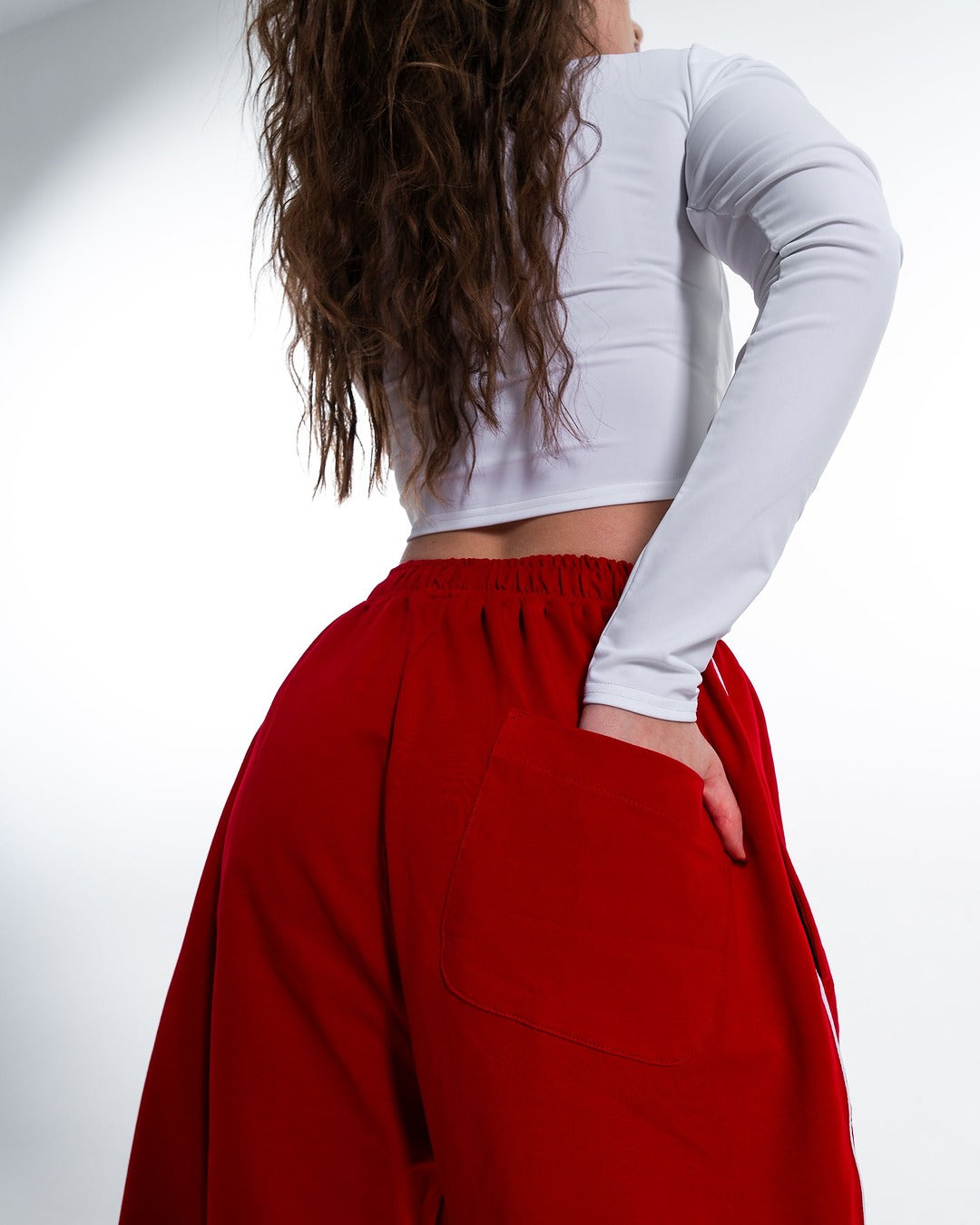 White Keyhole Long Sleeve Crop Top