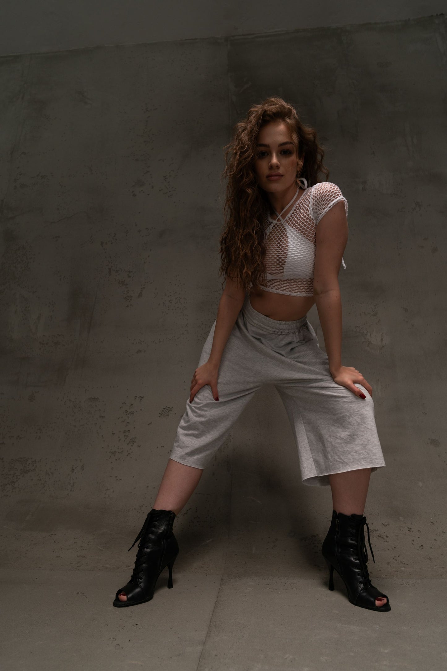 White See-Through Mesh T-Shirt Crop