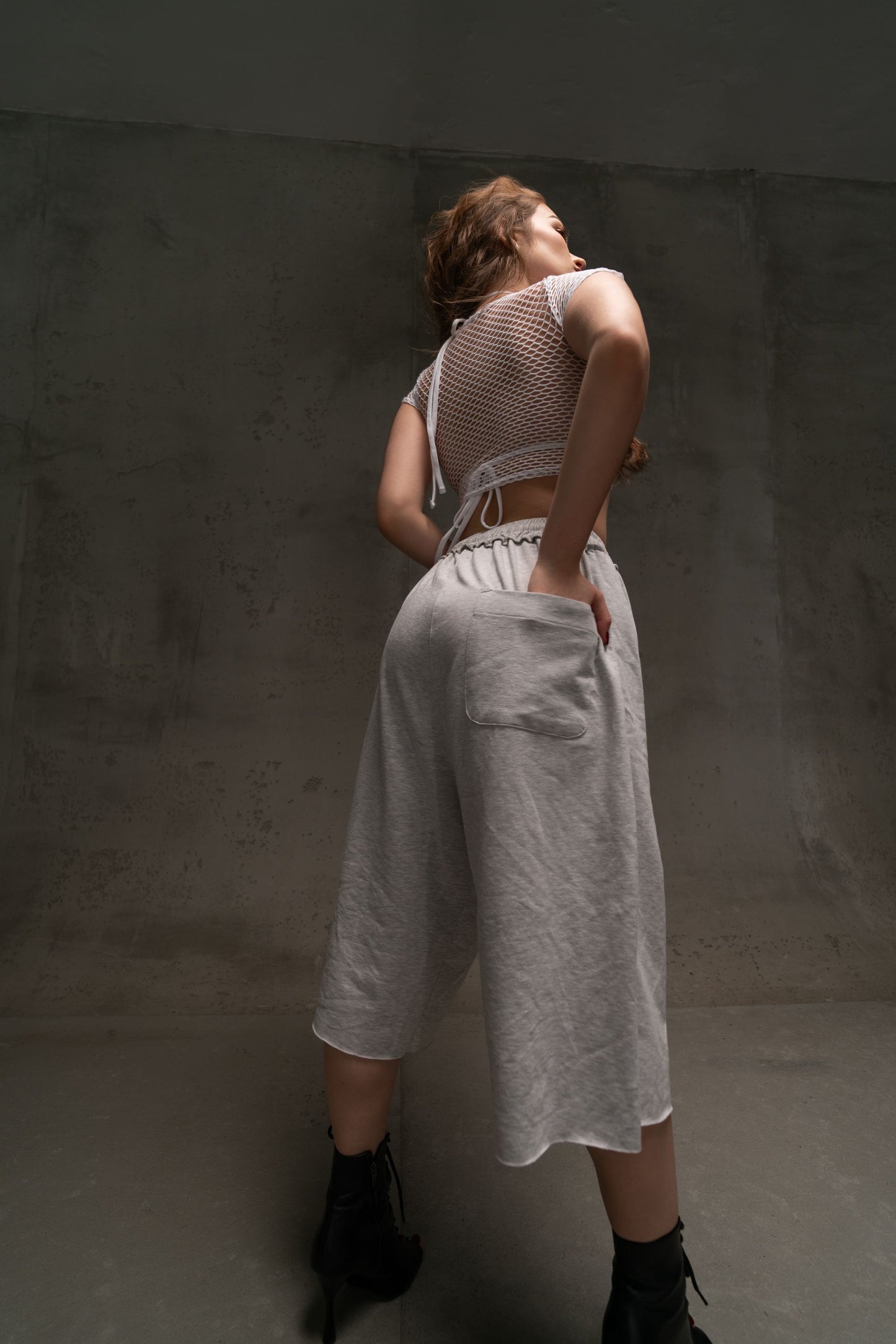 White See-Through Mesh T-Shirt Crop