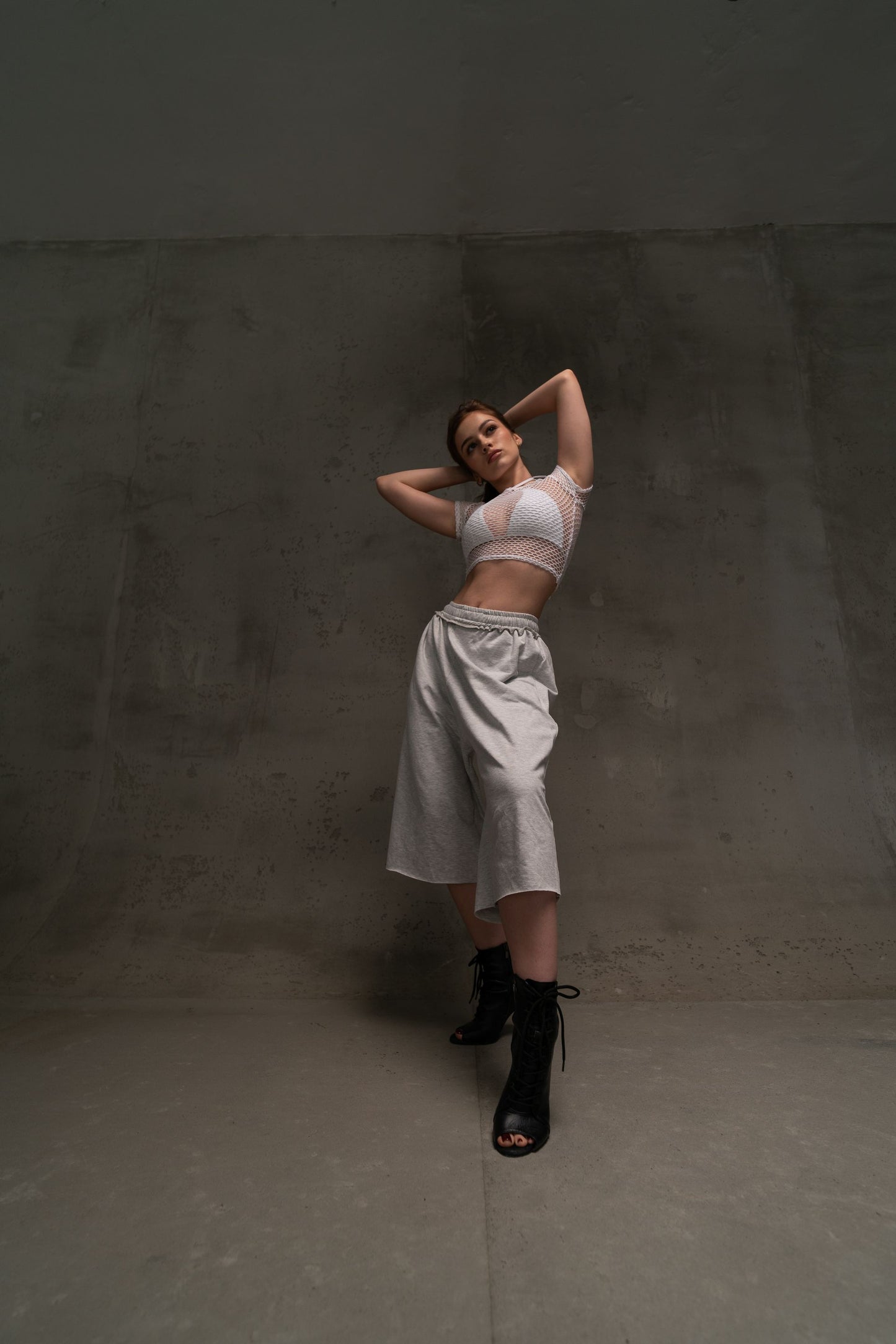 White See-Through Mesh T-Shirt Crop