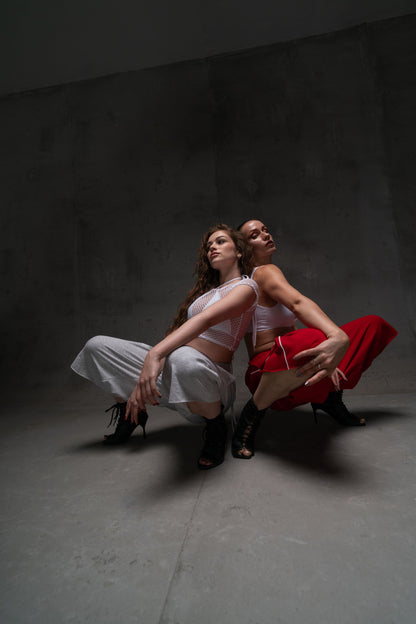 White See-Through Mesh T-Shirt Crop