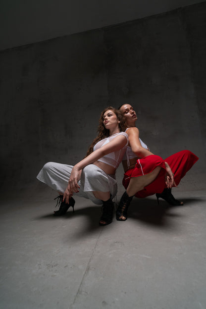 White See-Through Mesh T-Shirt Crop
