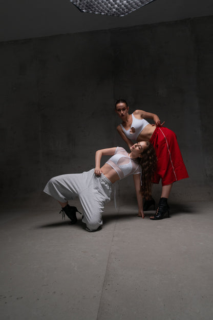 White See-Through Mesh T-Shirt Crop