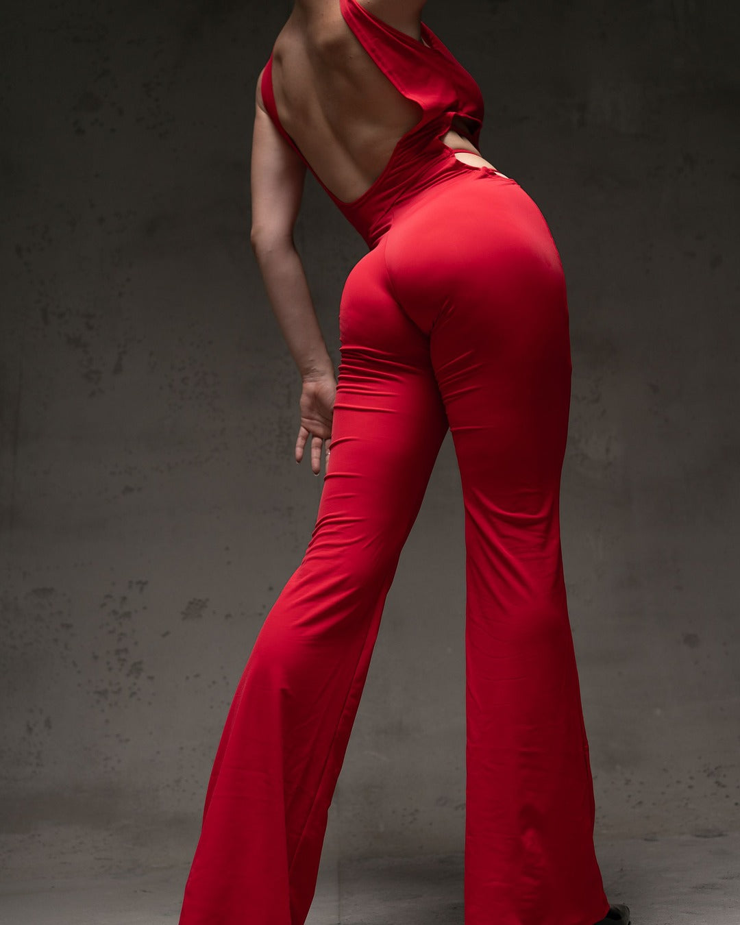 Red Sleeveless Stretch Catsuit