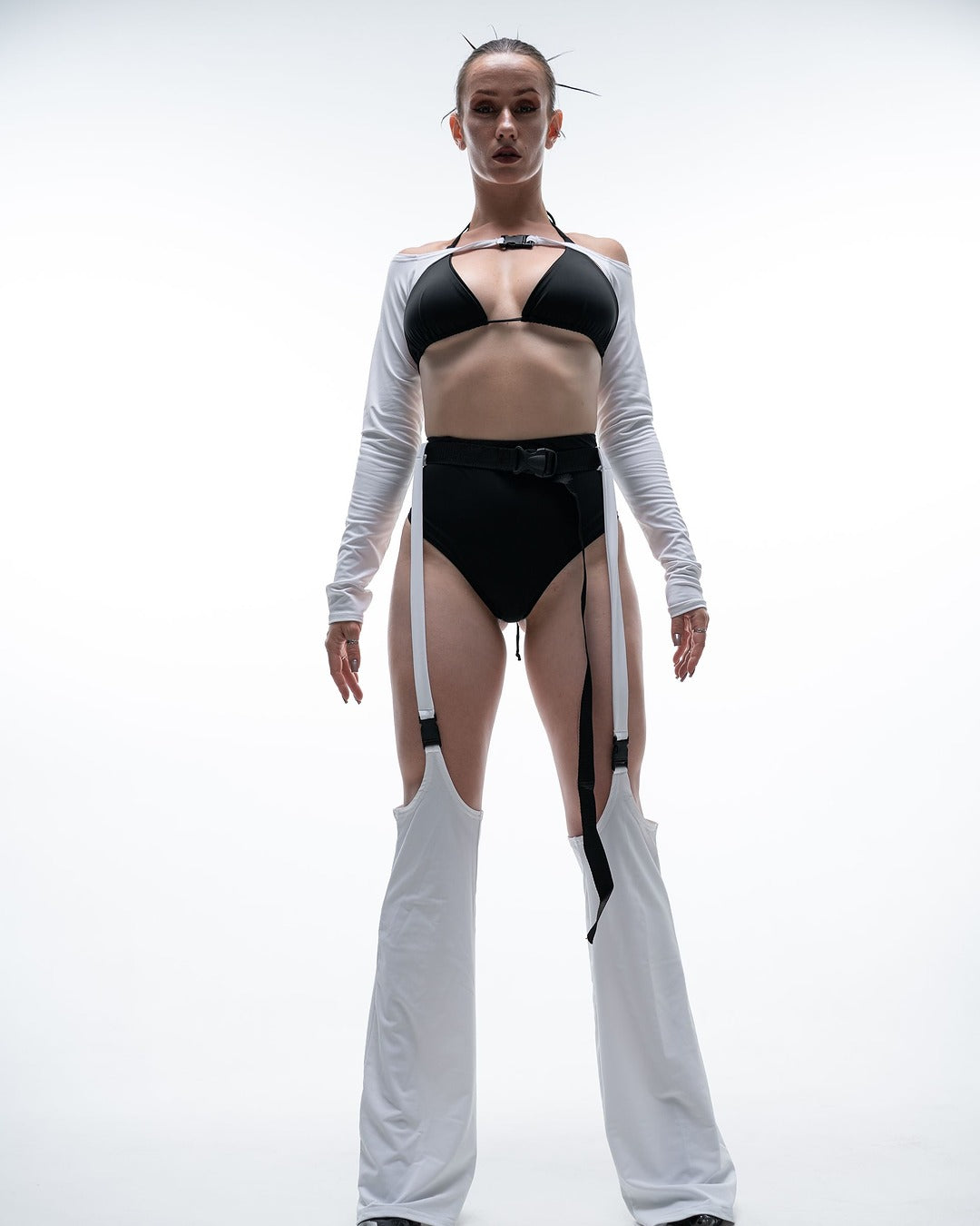 White High Cut Rave Dance Pants