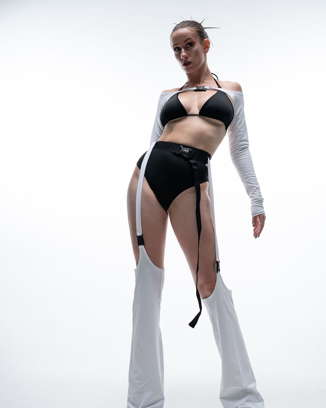 White High Cut Rave Dance Pants