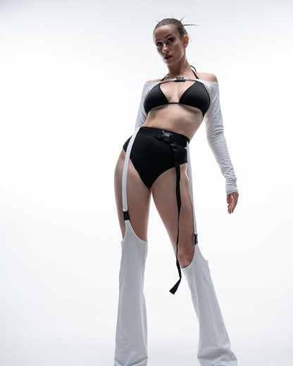 White High Cut Rave Dance Pants