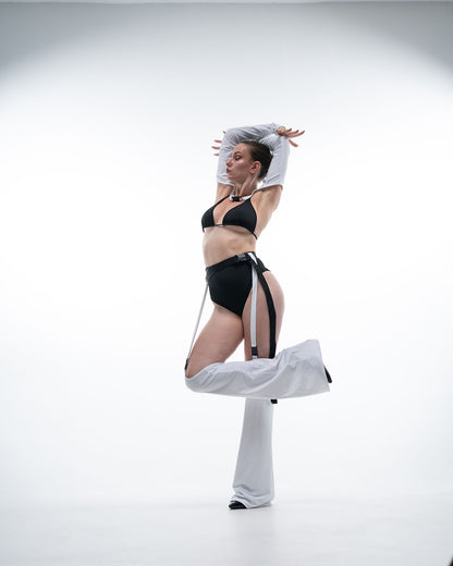 White High Cut Rave Dance Pants