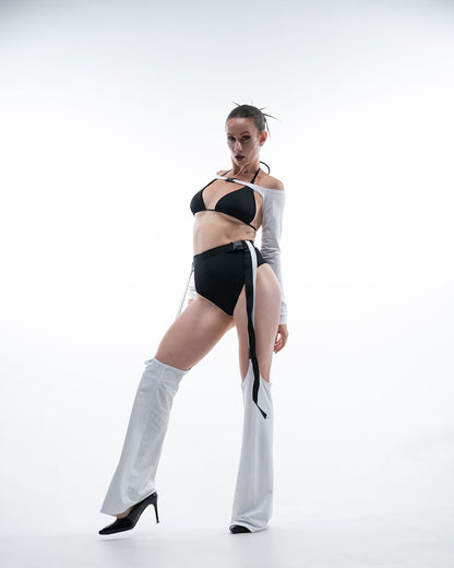 White High Cut Rave Dance Pants