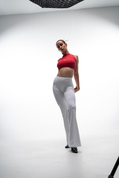 Red Top with Mesh Accent