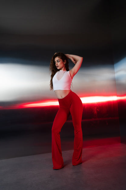 White Top with Sheer Neckline