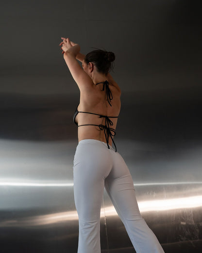 White High Waist Stretch Pants