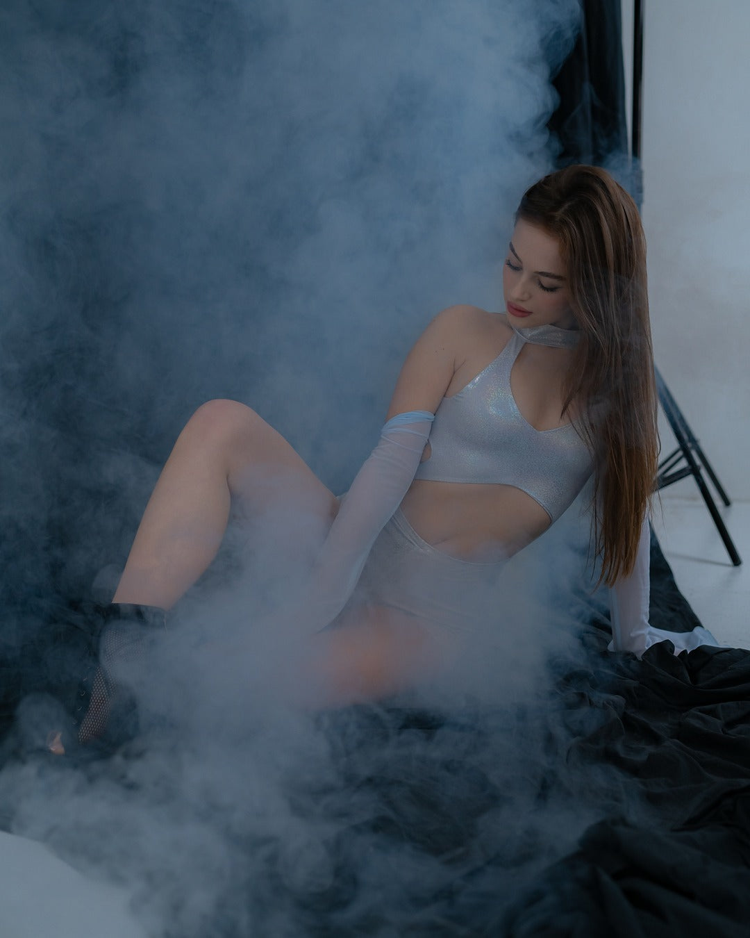 Silver Metallic Backless Jumpsuit