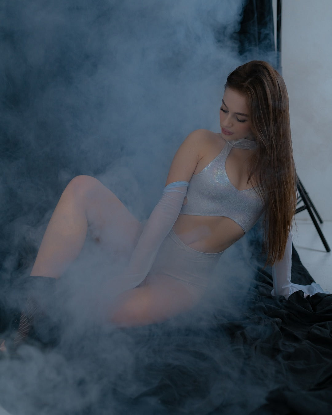 Silver Metallic Backless Jumpsuit