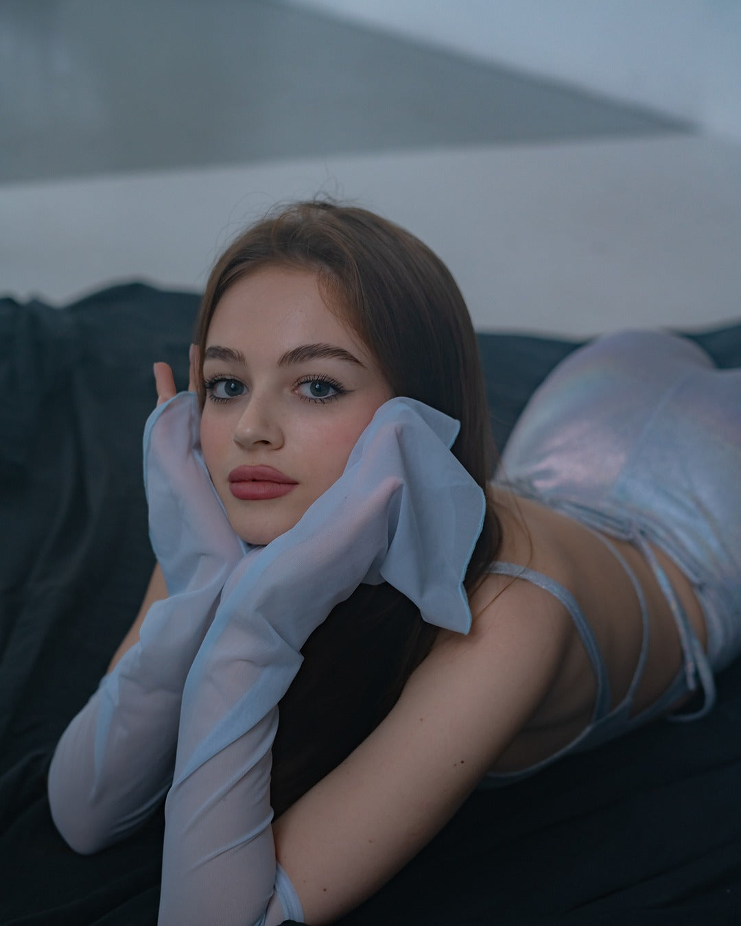 Silver Metallic Backless Jumpsuit