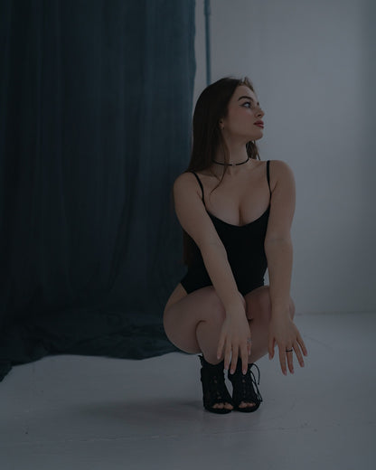 Black Convertible Bodysuit with Cups