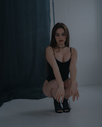 Black Convertible Bodysuit with Cups