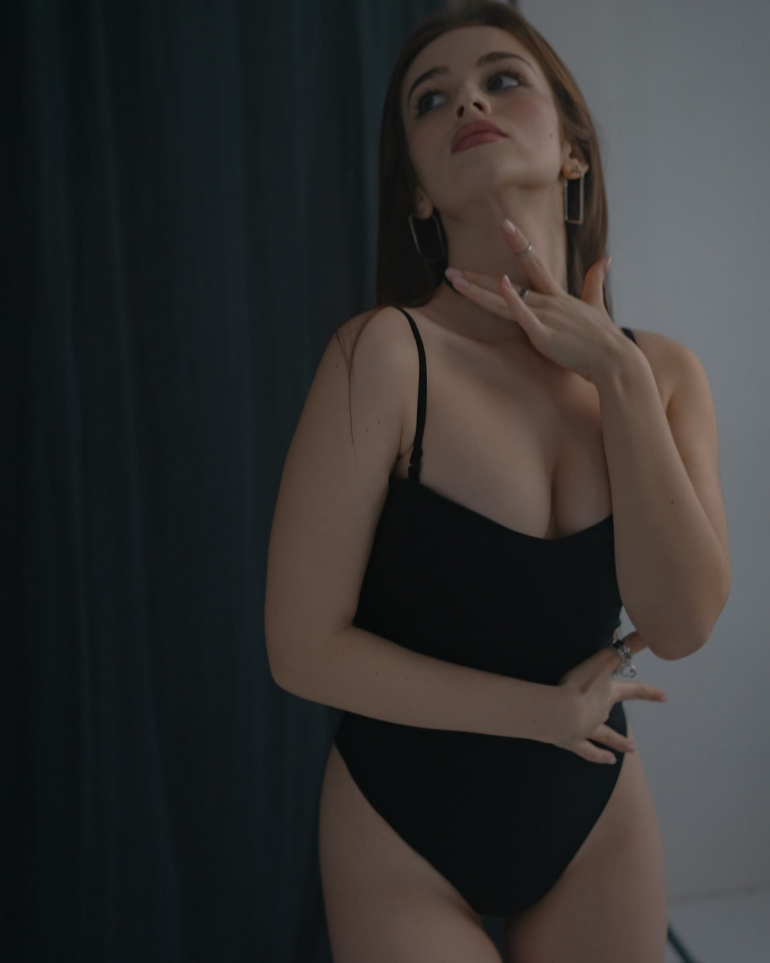 Black Convertible Bodysuit with Cups