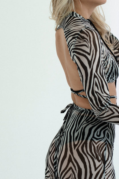 Zebra Mesh Dance Top