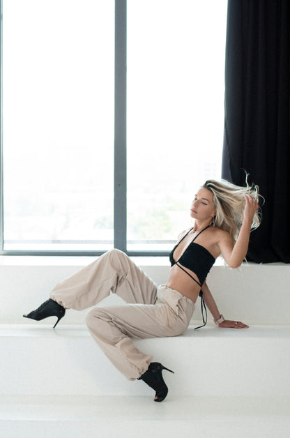 Black Multiway Tie Crop Top