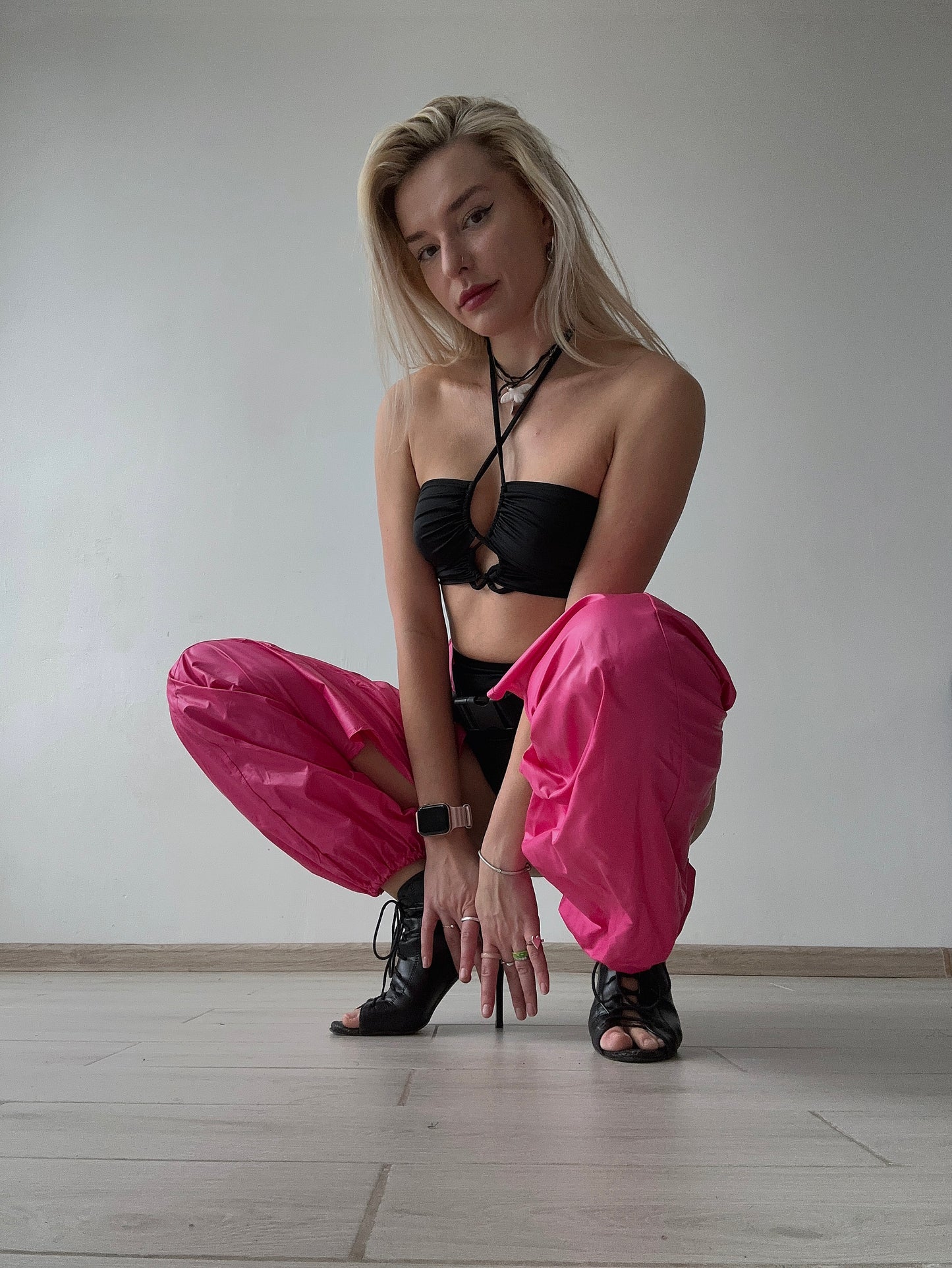 Hot Pink Thigh Cut Out Dance Pants