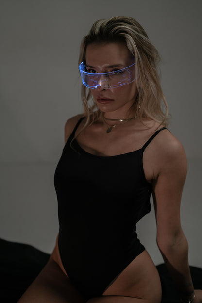 Black Strappy Backless Bodysuit