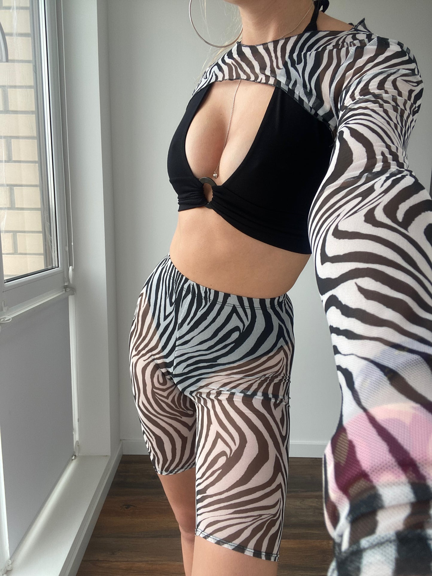 Zebra Mesh Bolero Shrug