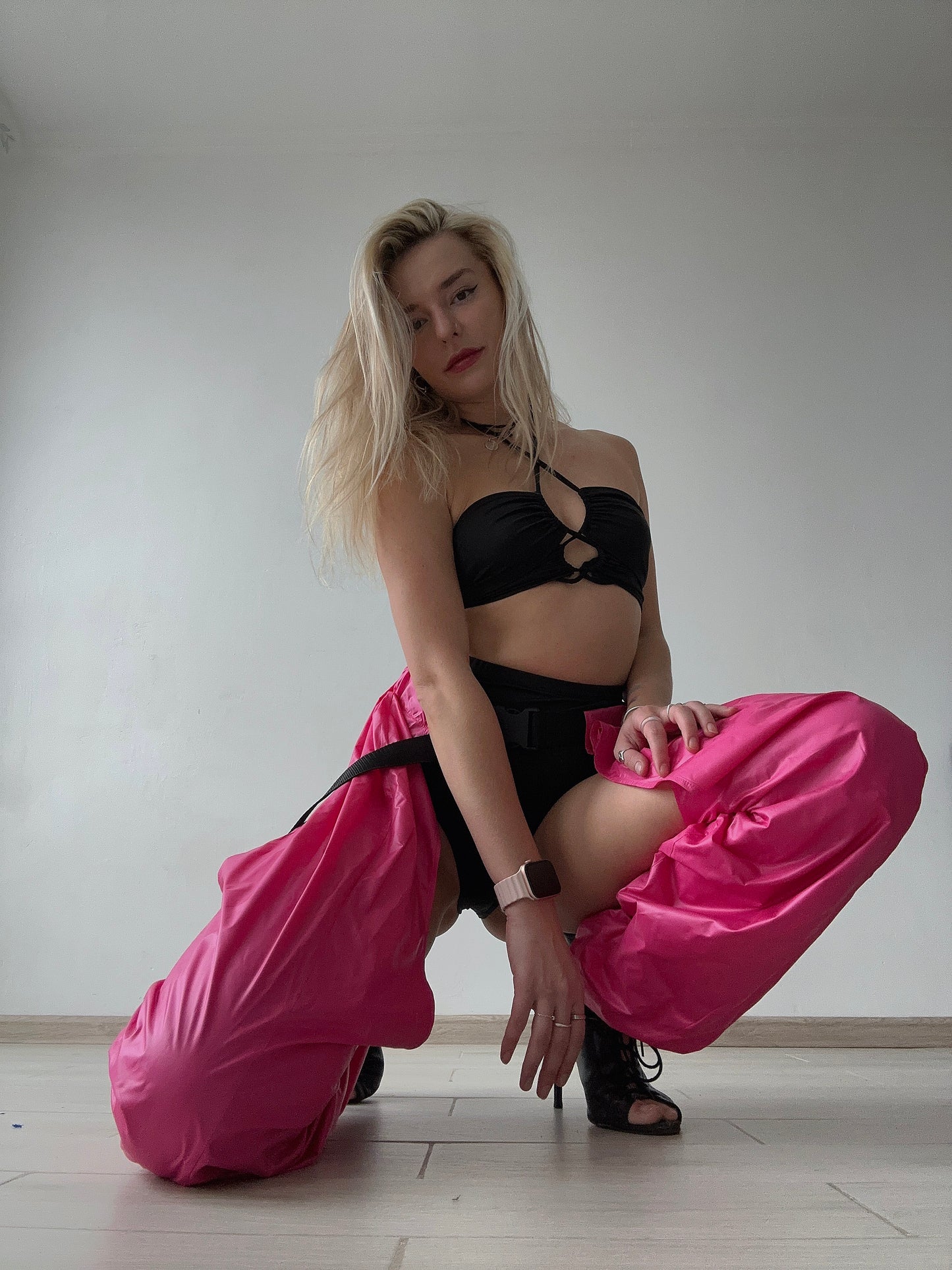 Hot Pink Thigh Cut Out Dance Pants