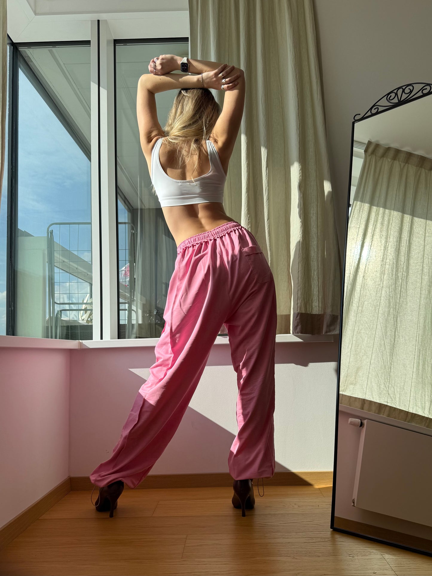Pink Washed Oversized Dance Pants
