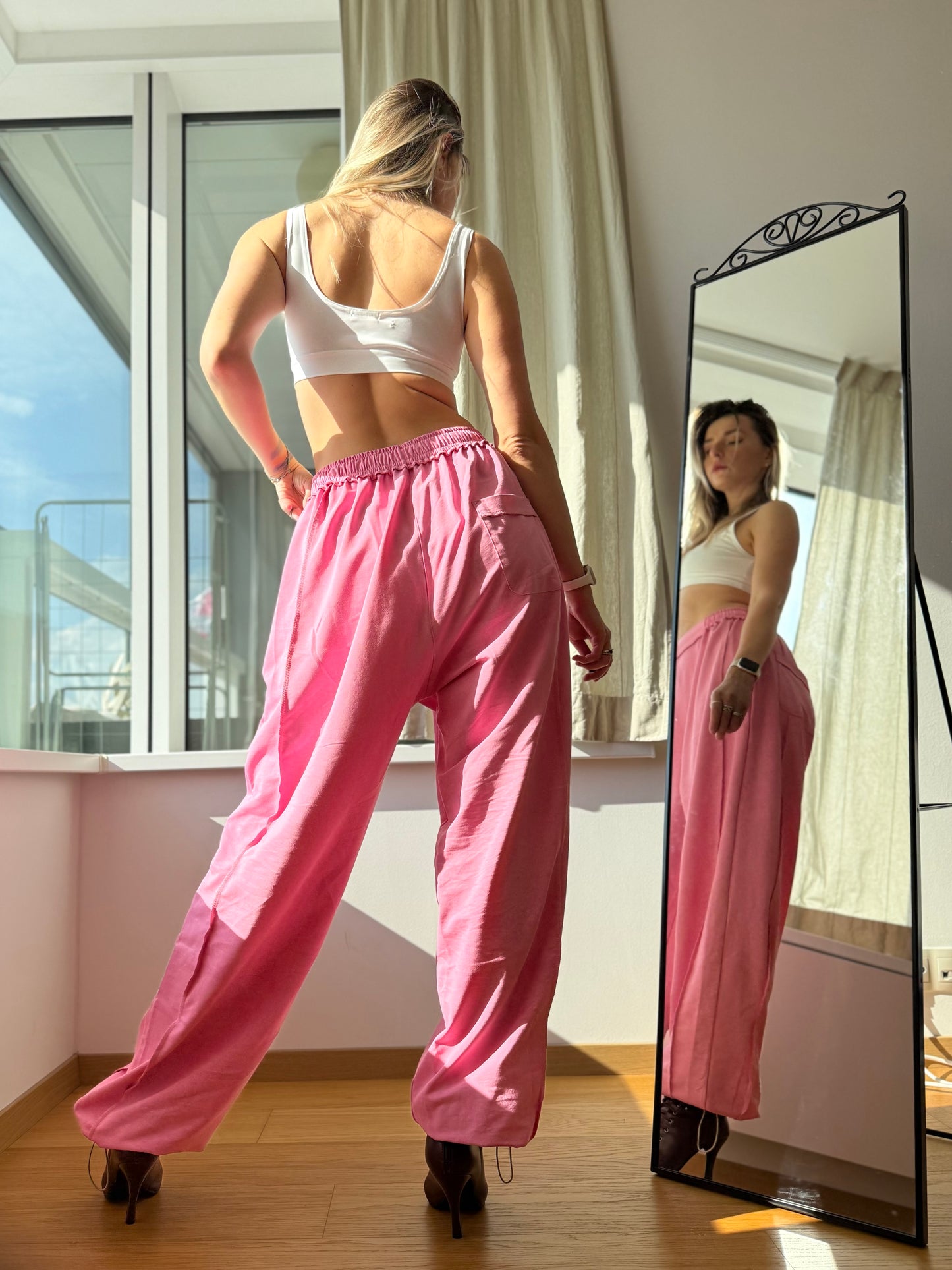 Pink Washed Oversized Dance Pants