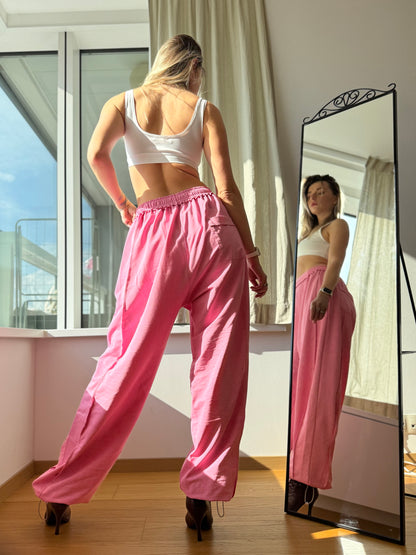 Pink Washed Oversized Dance Pants