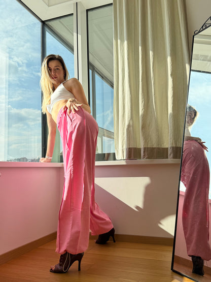 Pink Washed Oversized Dance Pants