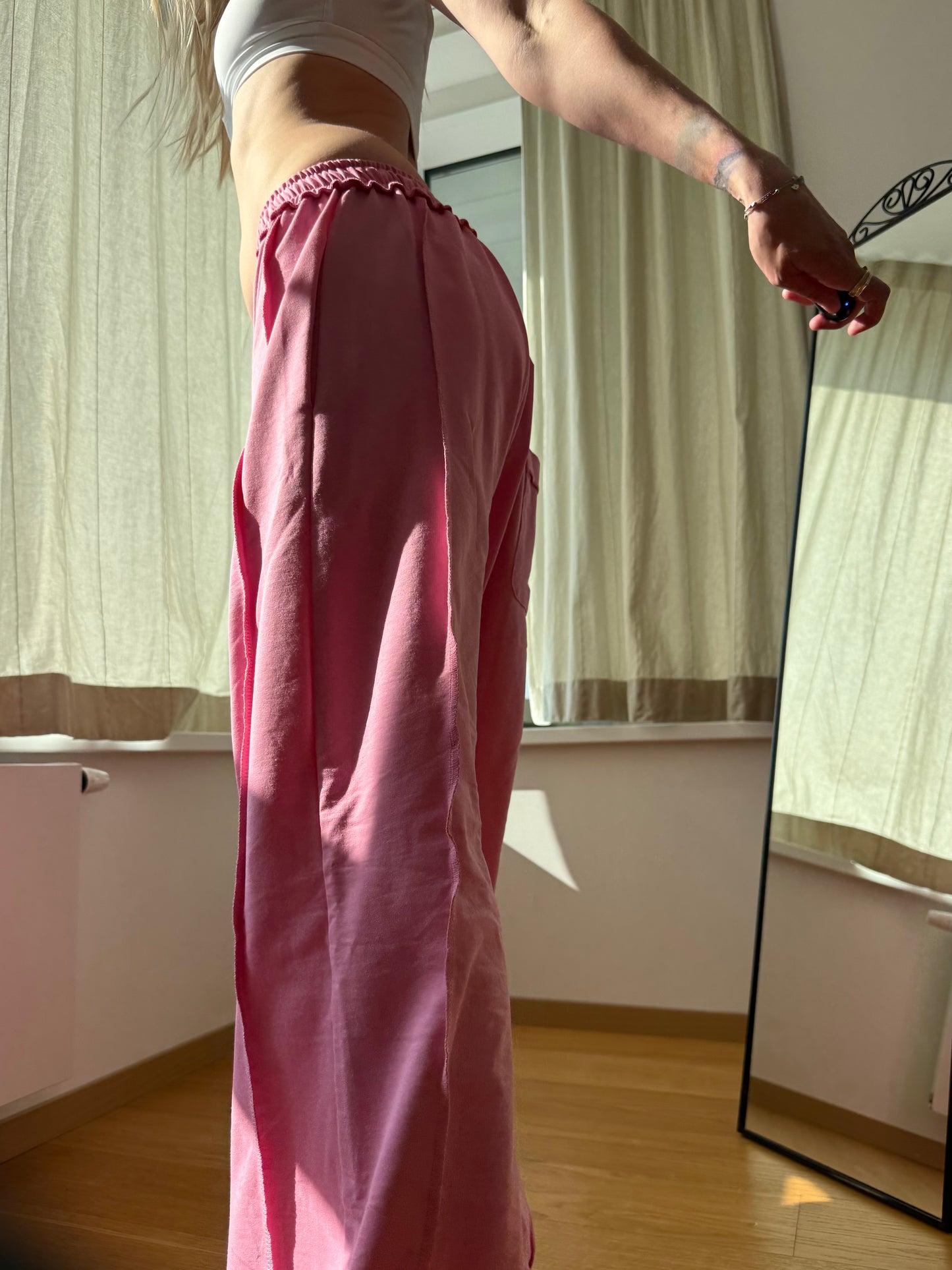 Pink Washed Oversized Dance Pants