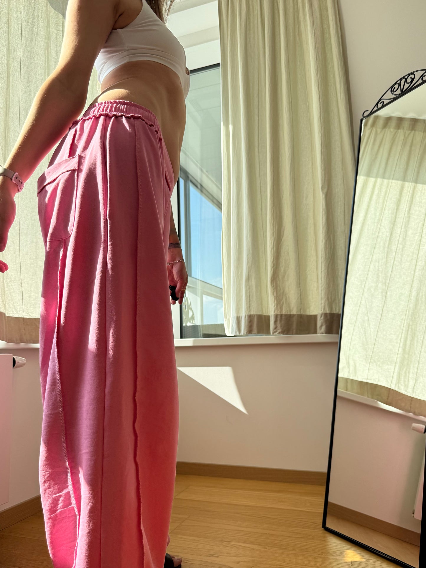 Pink Washed Oversized Dance Pants