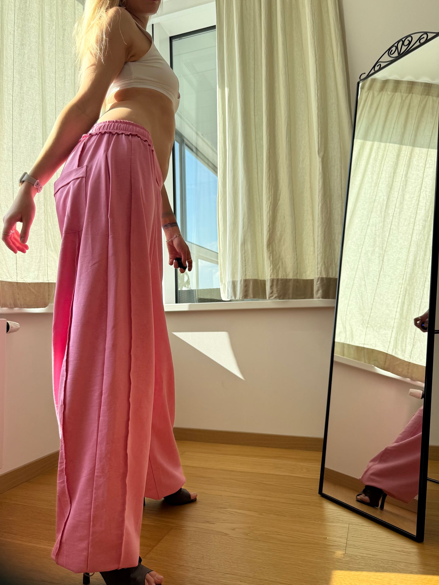 Pink Washed Oversized Dance Pants